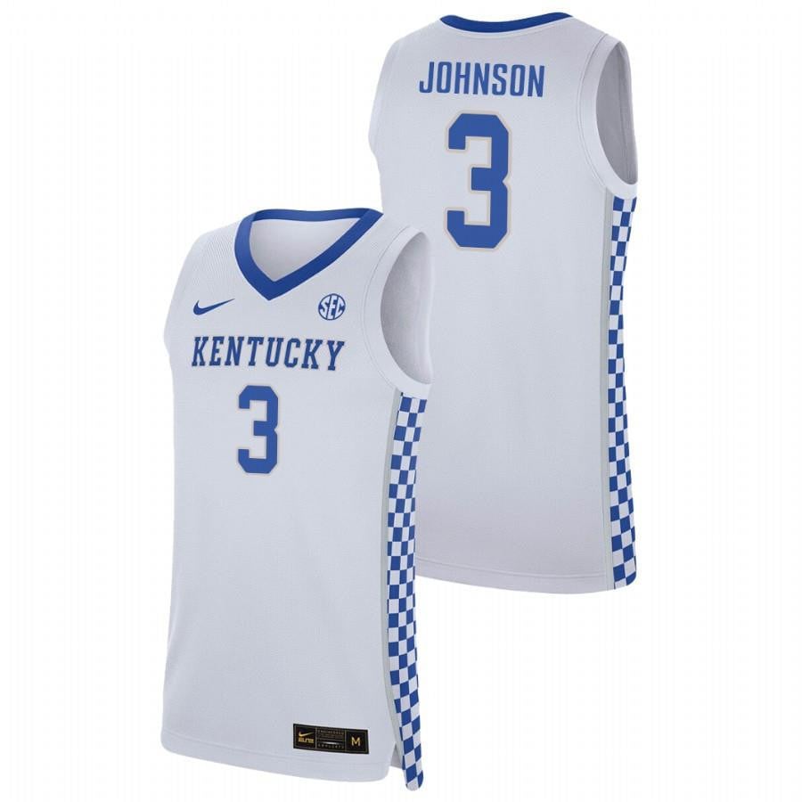 Keldon Johnson 3 Kentucky Wildcats White College Basketball Jersey