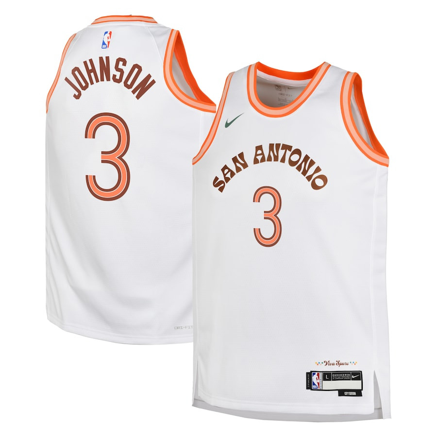 Keldon Johnson 3 San Antonio Spurs 2023/24 City Edition Swingman Youth Jersey - White