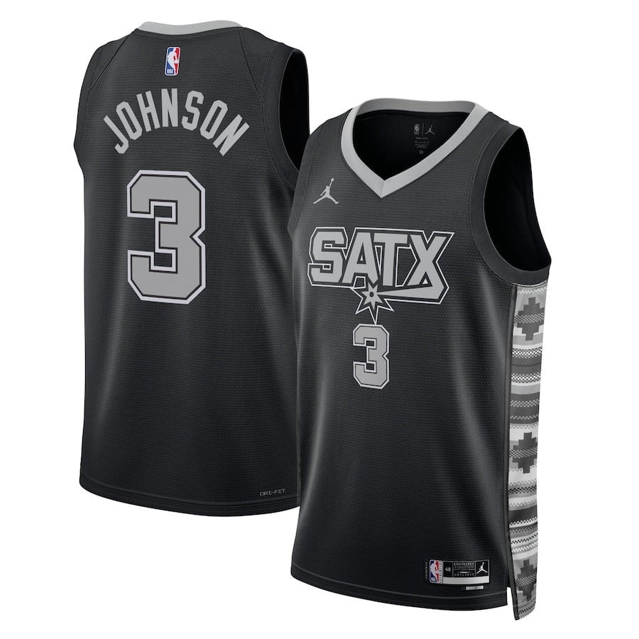 Keldon Johnson 3 San Antonio Spurs Unisex Swingman Jersey - Statement Edition - Black