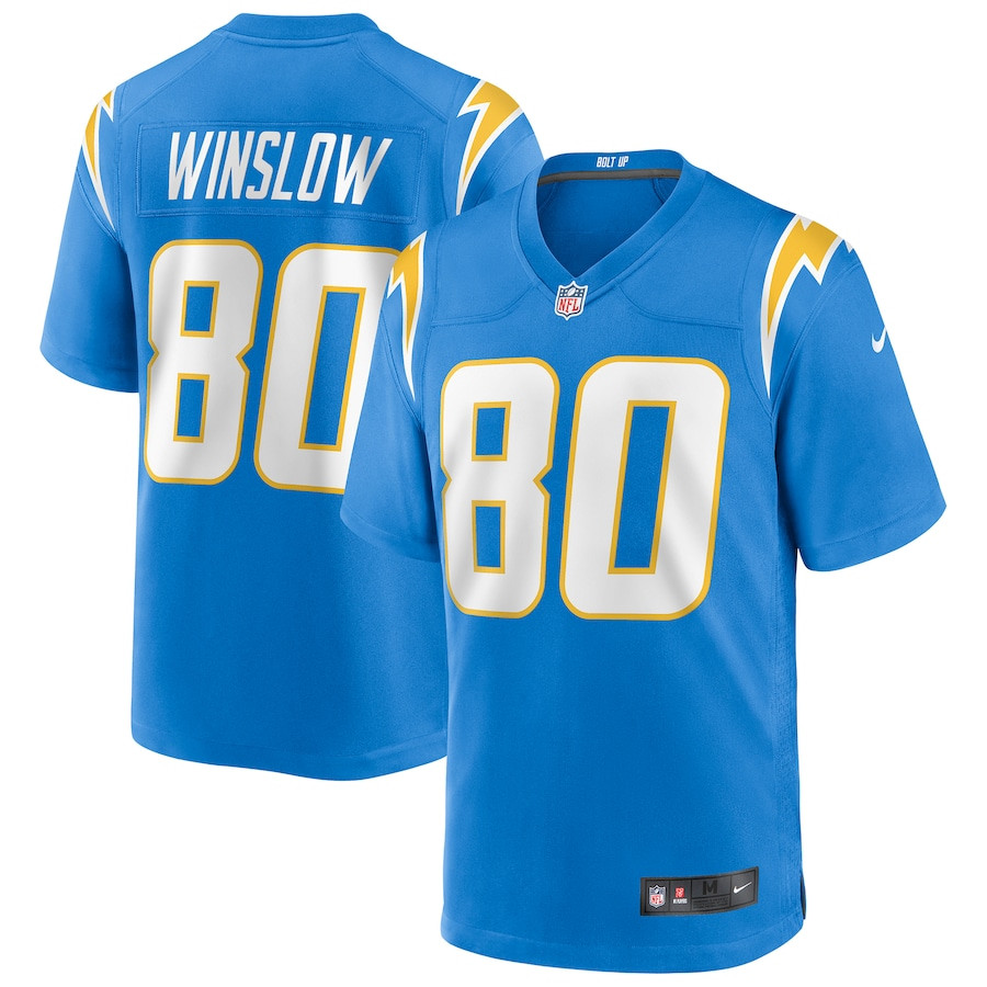 Kellen Winslow 80 Los Angeles Chargers Men Game Retired Jersey - Powder Blue Js3512
