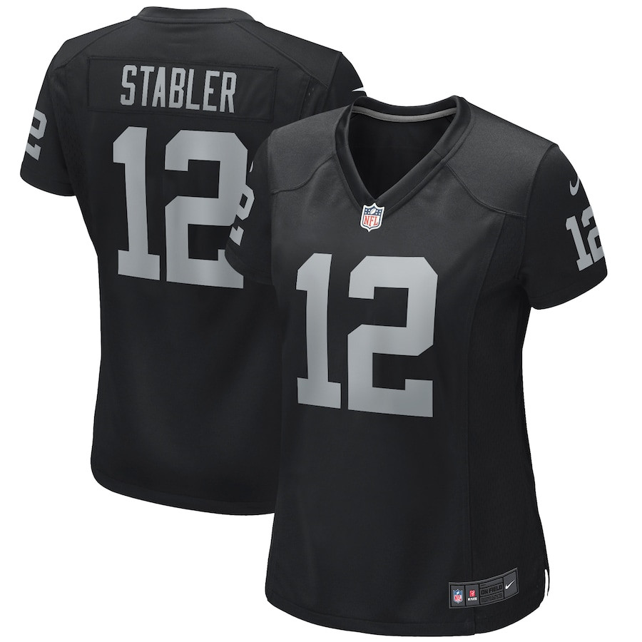 Ken Stabler 12 Las Vegas Raiders Women's Game Player Jersey - Black Js8162