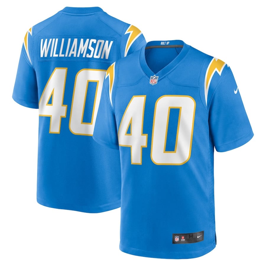 Kendall Williamson 40 Los Angeles Chargers Team Game Men Jersey - Powder Blue Js3350