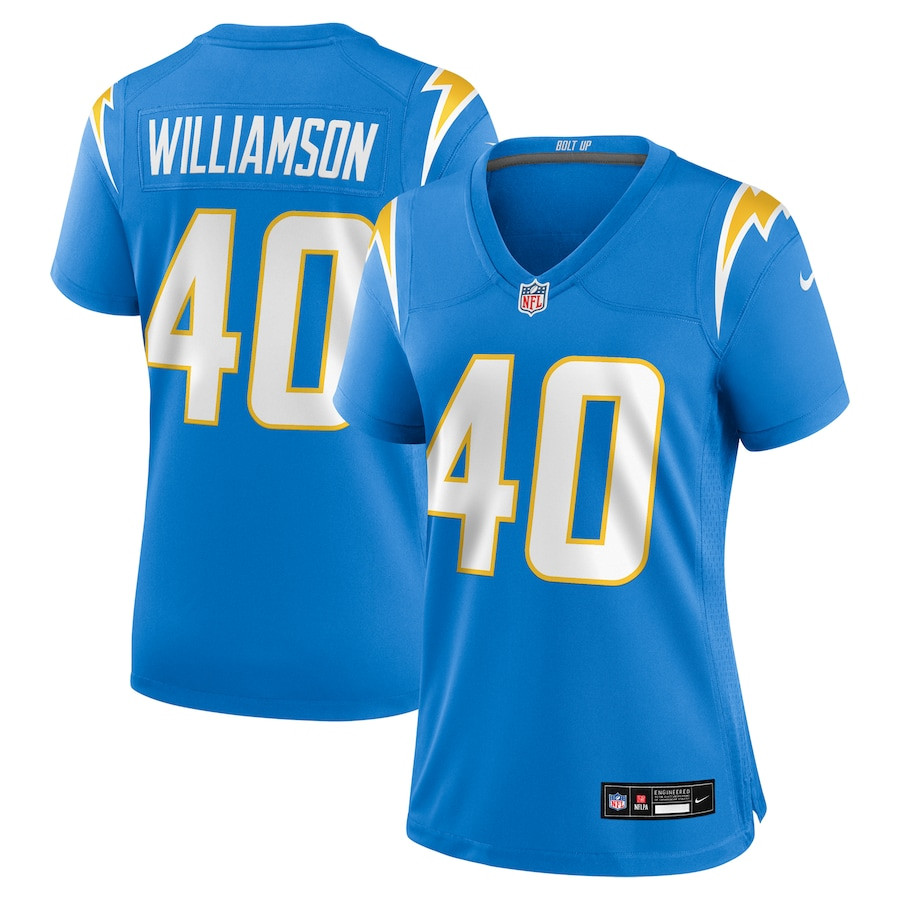 Kendall Williamson 40 Los Angeles Chargers Women's Game Jersey - Powder Blue Js9272
