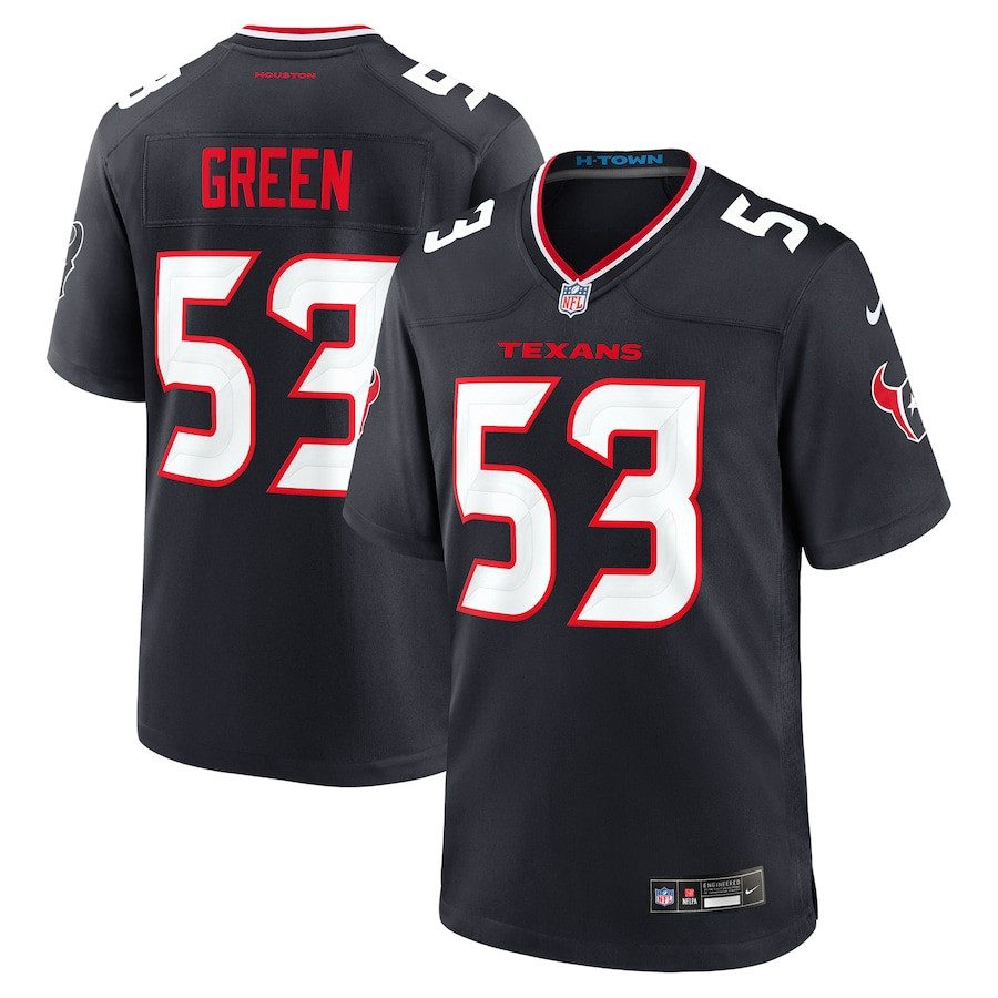 Kendrick Green 53 Houston Texans Team Game Men Jersey - Navy Js7498