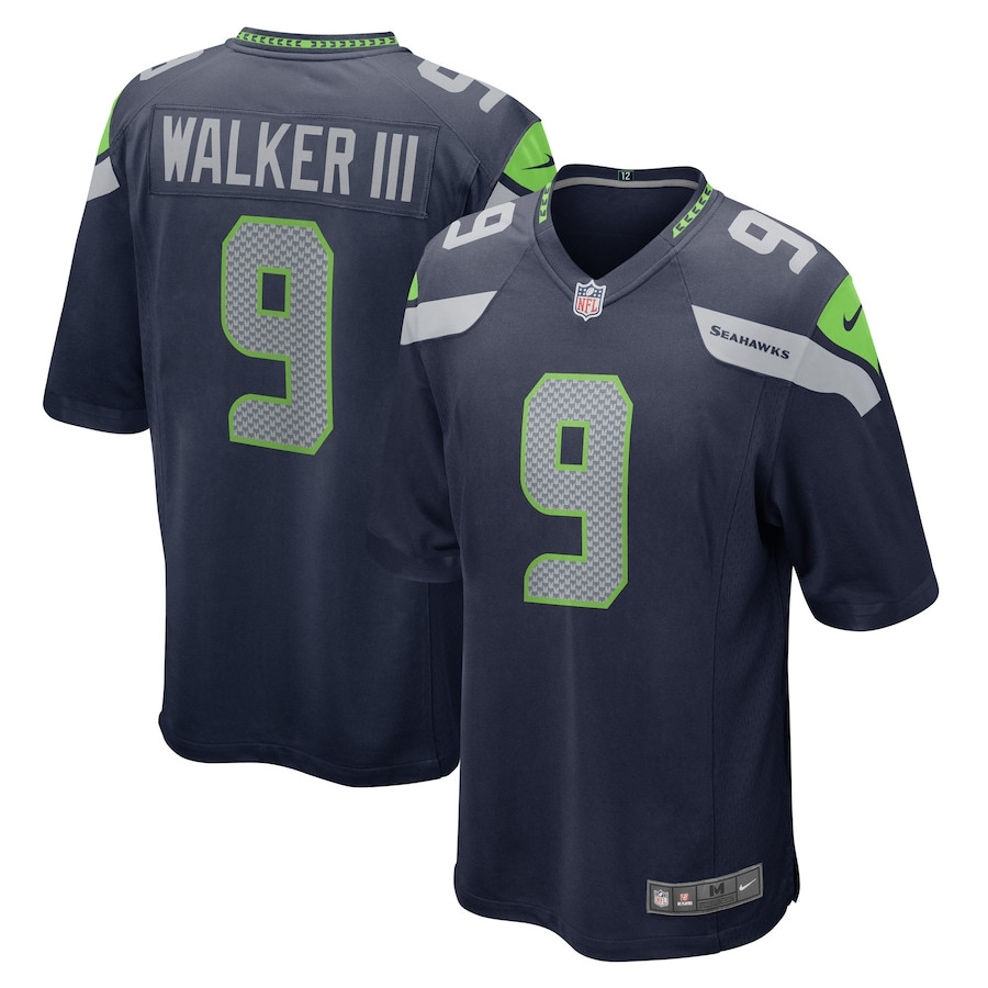 Kenneth Walker Iii 9 Seattle Seahawks Men Game Jersey - Navy Js9836