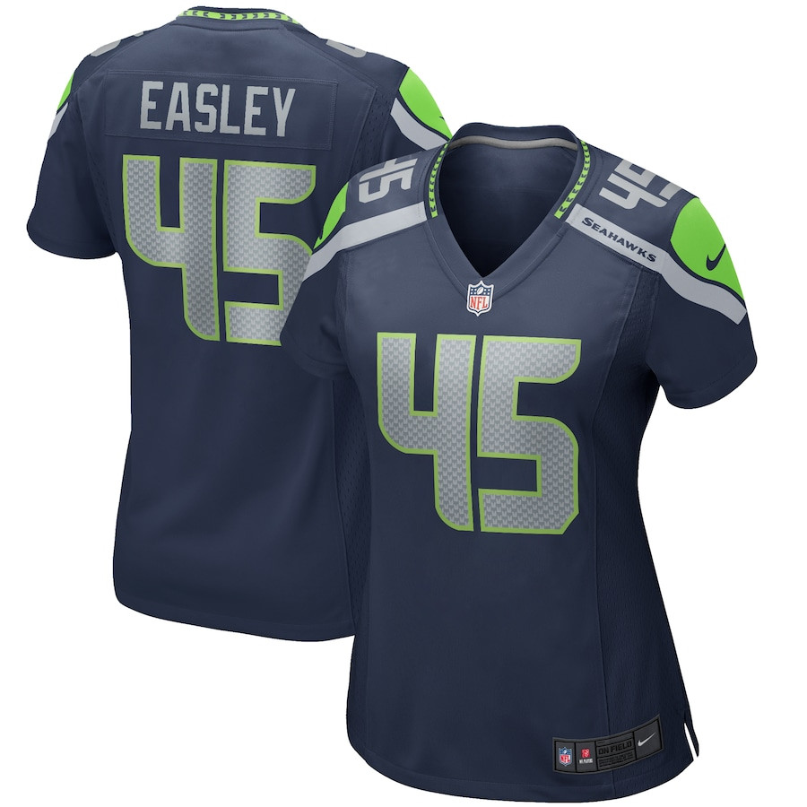 Kenny Easley 45 Seattle Seahawks Women Game Retired Jersey - College Navy Js7156