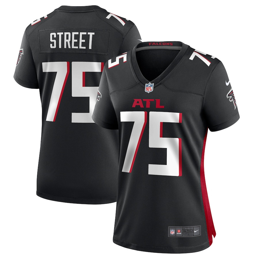 Kentavius Street 75 Atlanta Falcons Game Women Jersey - Black Js9249