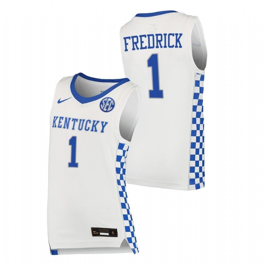 Kentucky Wildcats 1 Cj Fredrick 2023 White College Basketball Men Jersey