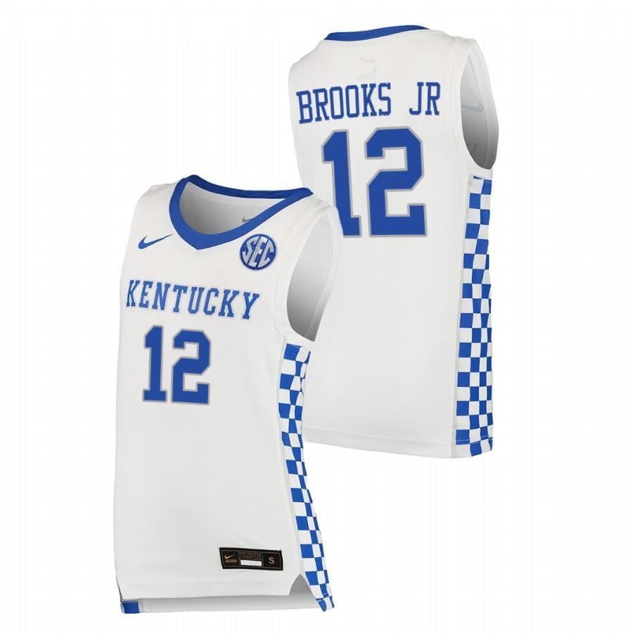 Kentucky Wildcats 12 Keion Brooks Jr. 2023 White College Basketball Men Jersey