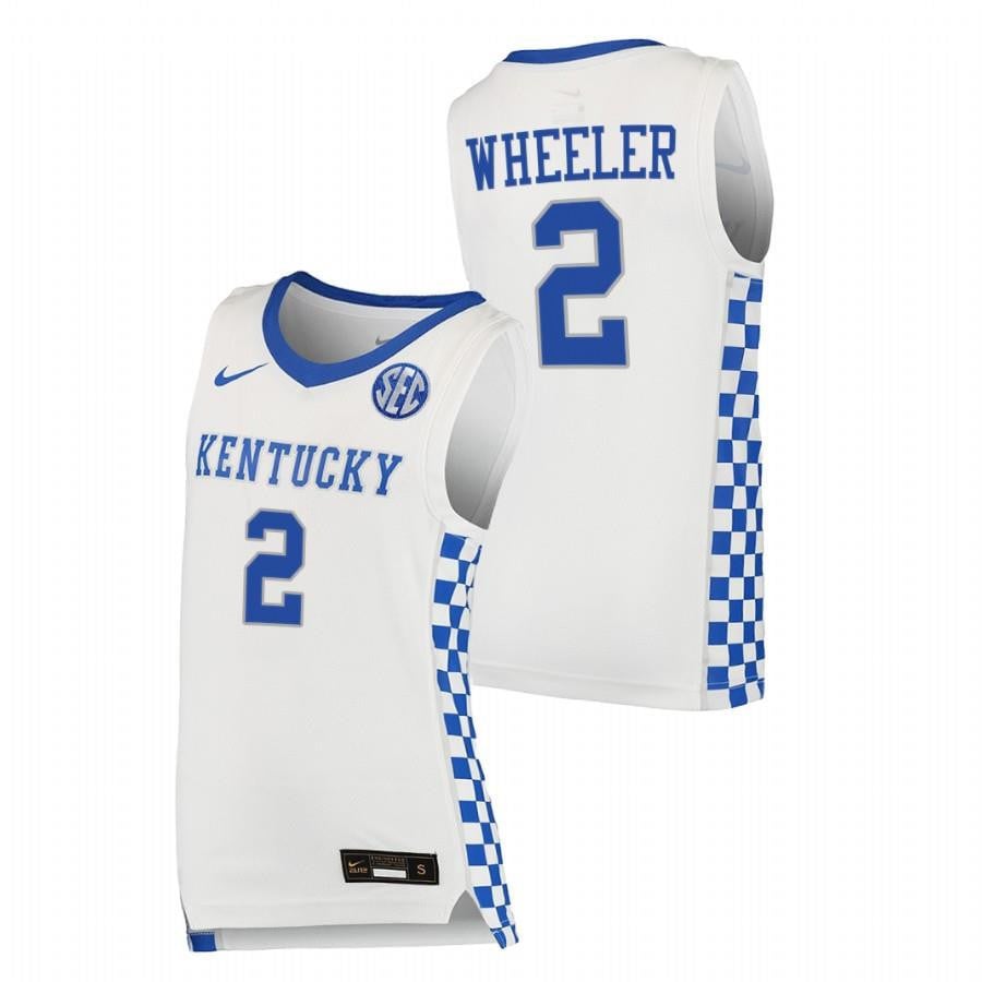 Kentucky Wildcats 2 Sahvir Wheeler 2023 White College Basketball Men Jersey