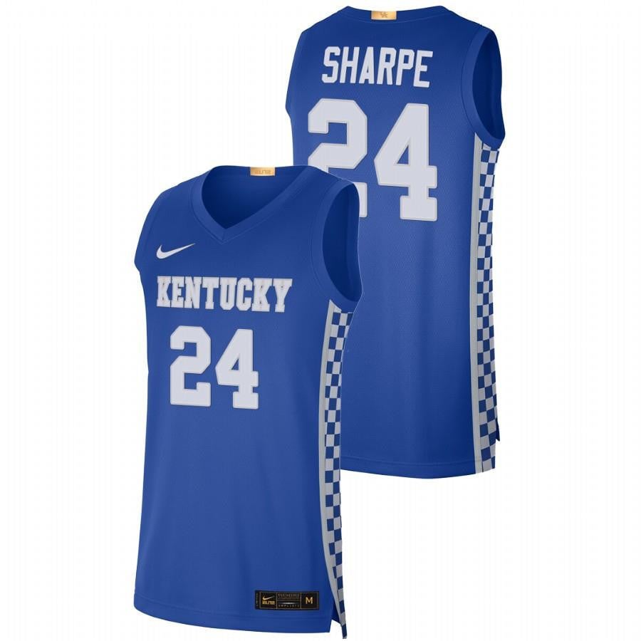 Kentucky Wildcats 24 Shaedon Sharpe Royal Away No.1 Recruit 2022 Class Jersey