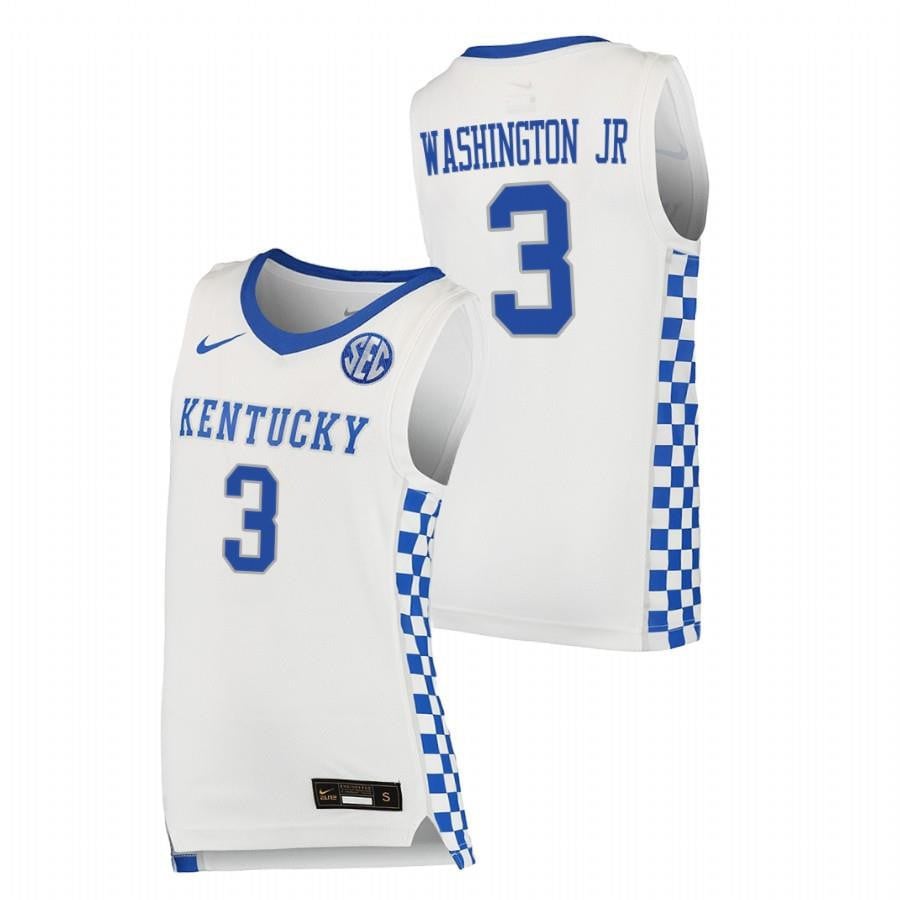 Kentucky Wildcats 3 Tyty Washington Jr. 2023 White College Basketball Men Jersey