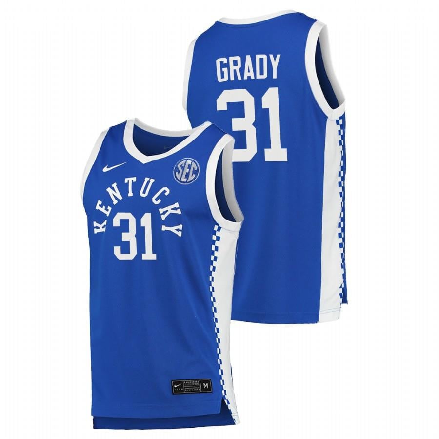 Kentucky Wildcats 31 Kellan Grady 2023 Royal College Basketball Men Jersey