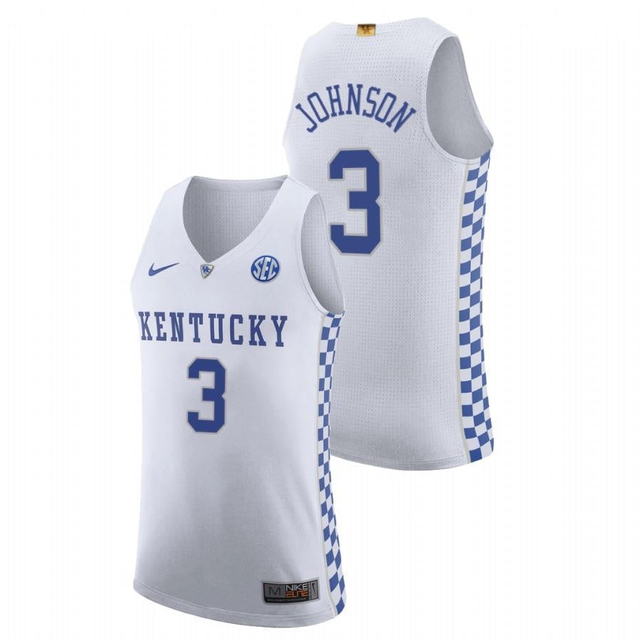 Kentucky Wildcats Keldon Johnson 3 White College Basketball Home Jersey