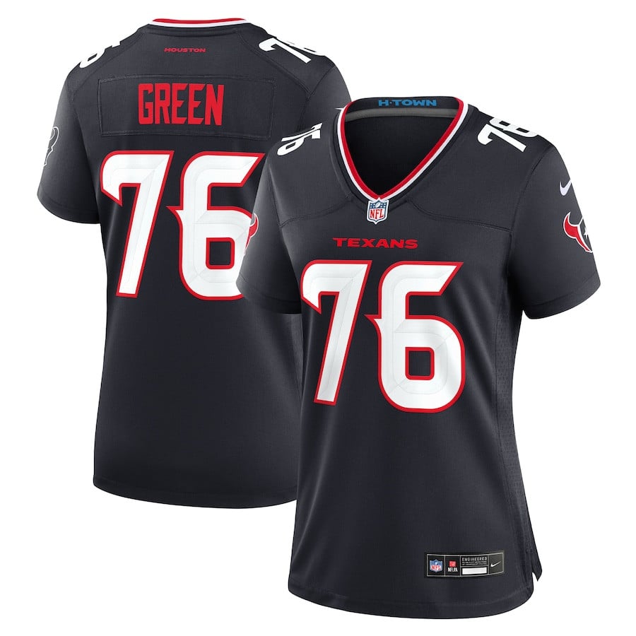 Kenyon Green 76 Houston Texans Women's Team Game Jersey - Navy Js5654