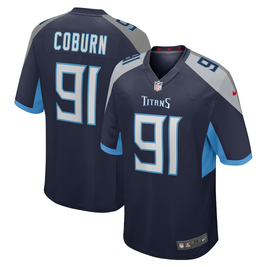Keondre Coburn 91 Tennessee Titans Game Men Jersey - Navy Js6833