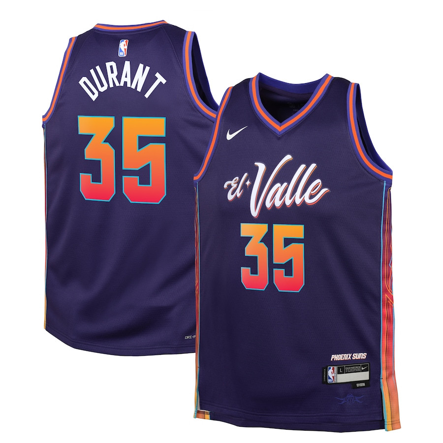 Kevin Durant 35 Phoenix Suns 2023/24 City Edition Swingman Youth Jersey - Purple