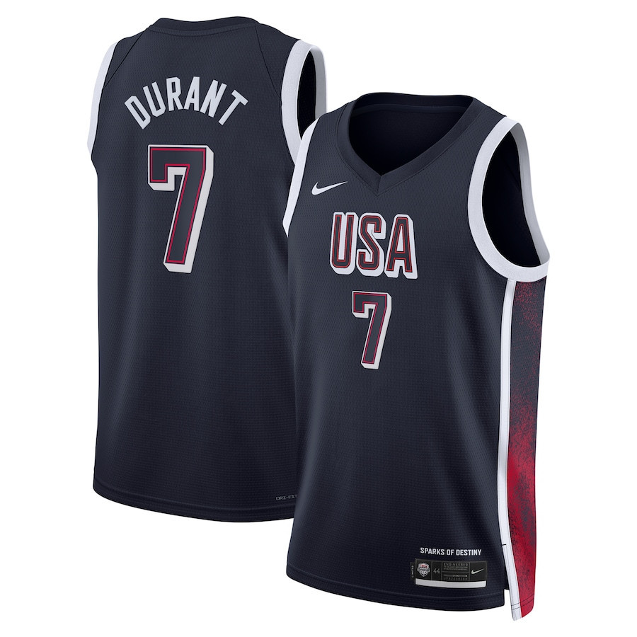 Kevin Durant 7 Men's Usa Basketball Unisex 2024 Swingman Player Jersey - Navy
