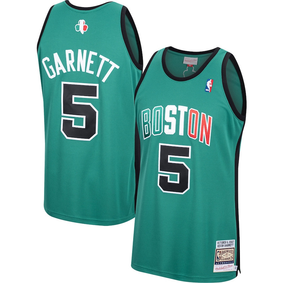 Kevin Garnett 5 Boston Celtics Mitchell & Ness Hardwood Classics Men Jersey - Kelly Green Jersey
