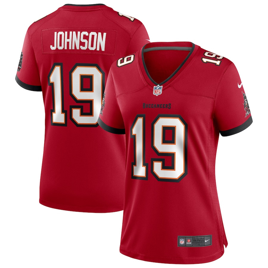 Keyshawn Johnson 19 Tampa Bay Buccaneers Women Game Retired Jersey - Red Js8102