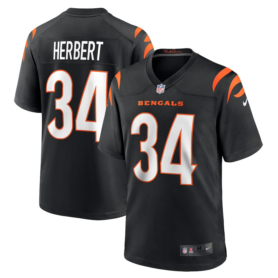 Khalil Herbert 34 Cincinnati Bengals Game Men Jersey - Black Js6866