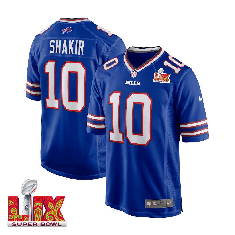Khalil Shakir #10 Buffalo Bills Super Bowl Lix Jersey - Men's - Royal Js9286