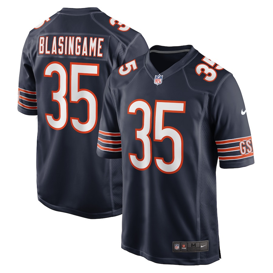 Khari Blasingame 35 Chicago Bears Game Men Jersey - Navy Js3107