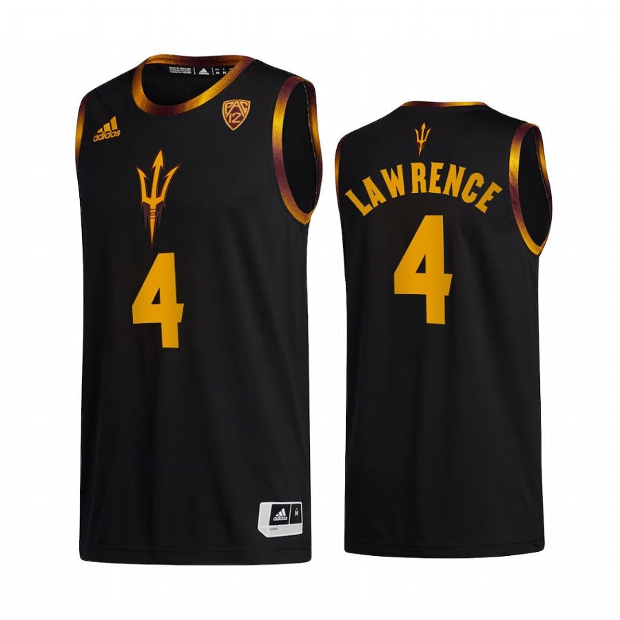 Kimani Lawrence 4 Arizona State Sun Devils Black Jersey College Basketball