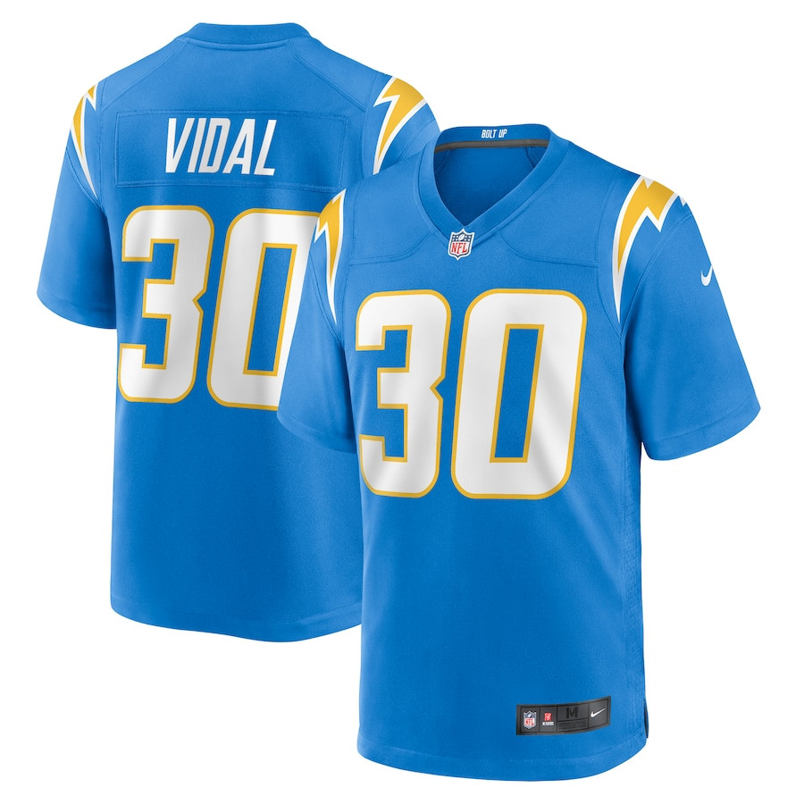 Kimani Vidal 30 Los Angeles Chargers Team Game Men Jersey - Powder Blue Js3014