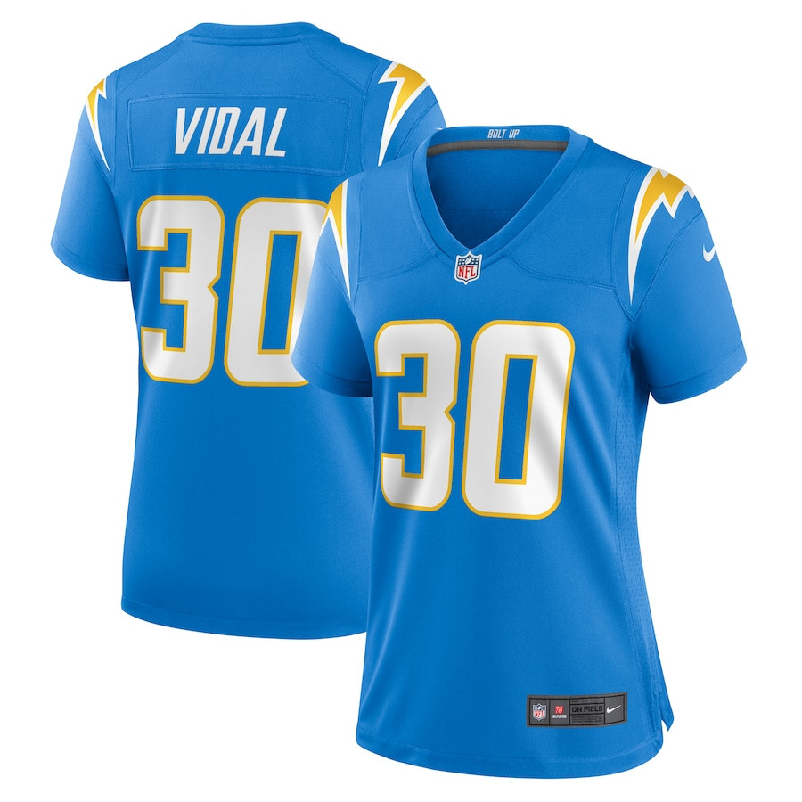 Kimani Vidal 30 Los Angeles Chargers Women's Game Jersey - Powder Blue Js8132