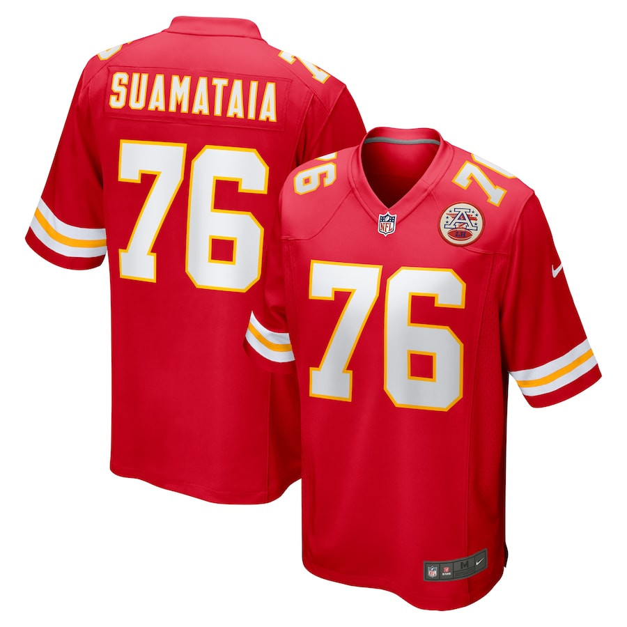 Kingsley Suamataia 76 Kansas City Chiefs Game Men Jersey - Red Js5882