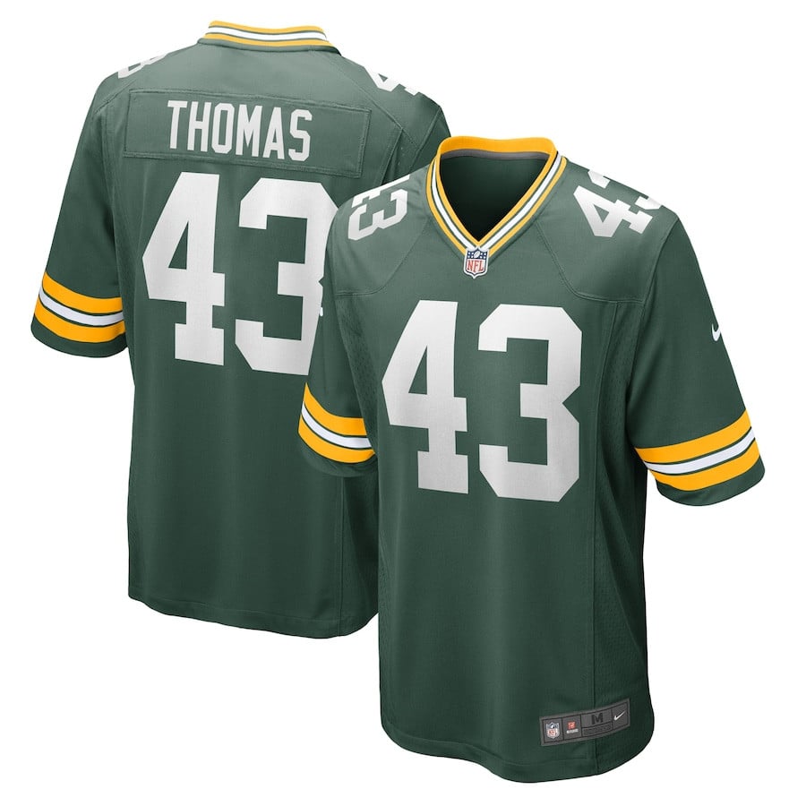 Kiondre Thomas 43 Green Bay Packers Men Game Jersey - Green Js5488