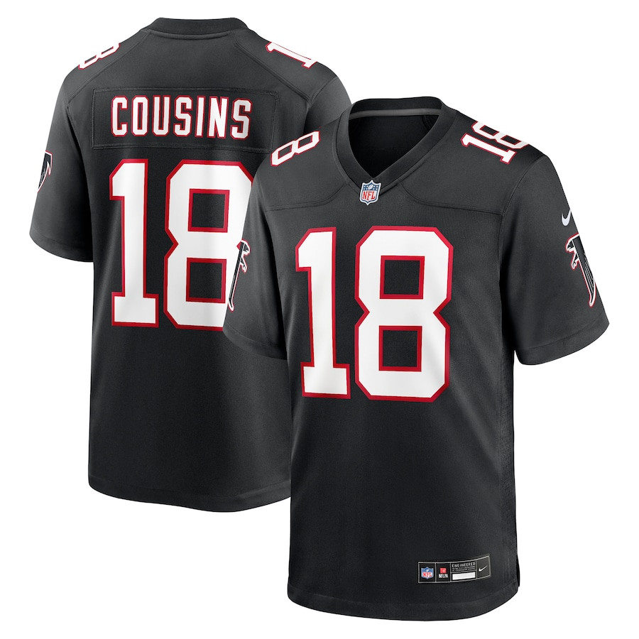 Kirk Cousins 18 Atlanta Falcons Alternate Game Men Jersey - Black Js6858