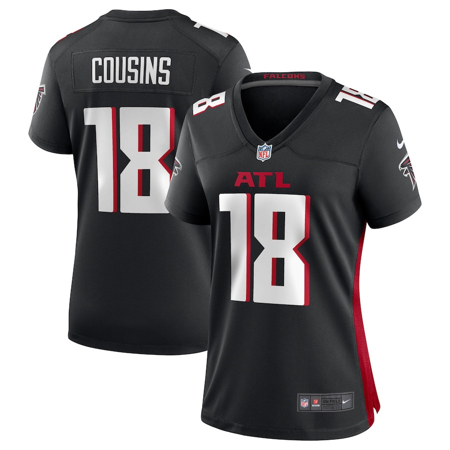 Kirk Cousins 18 Atlanta Falcons Game Women Jersey - Black Js2046