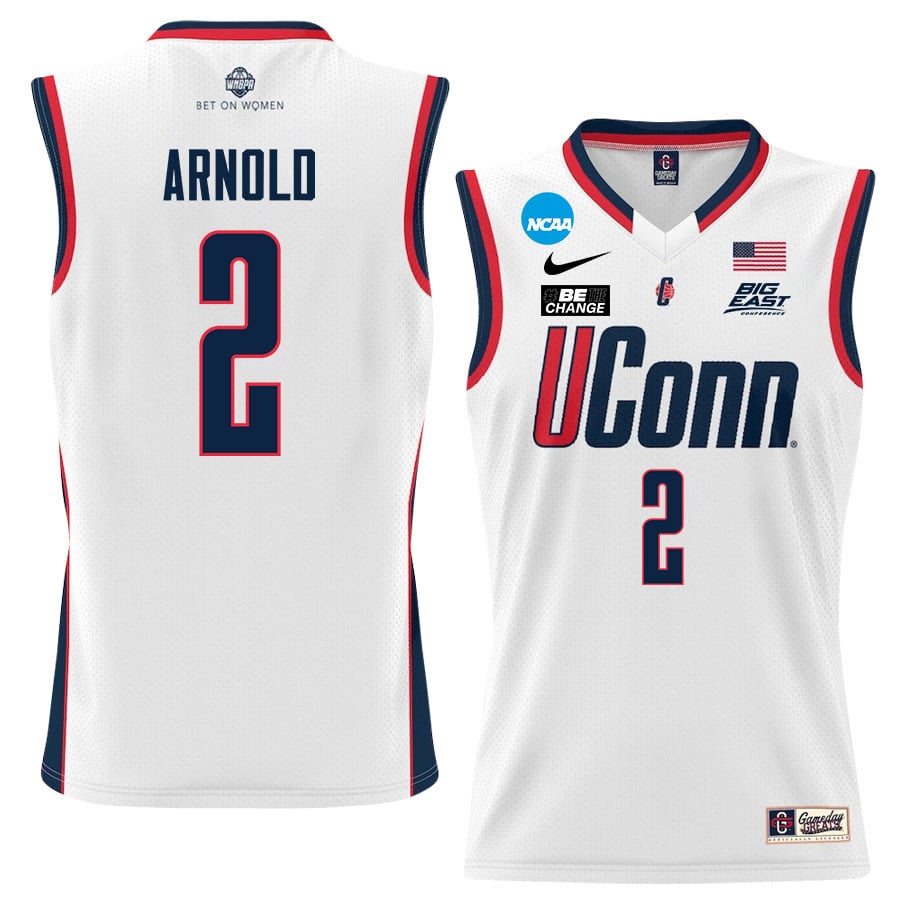 Kk Arnold 2 Uconn Huskies 2024 Women's Basketball Jersey - White, Unisex Jersey