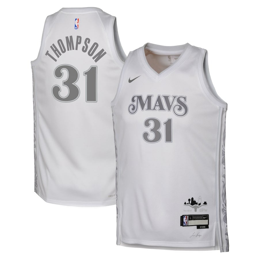 Klay Thompson 31 Dallas Mavericks 2024/25 Swingman Player Youth Jersey - City Edition - White