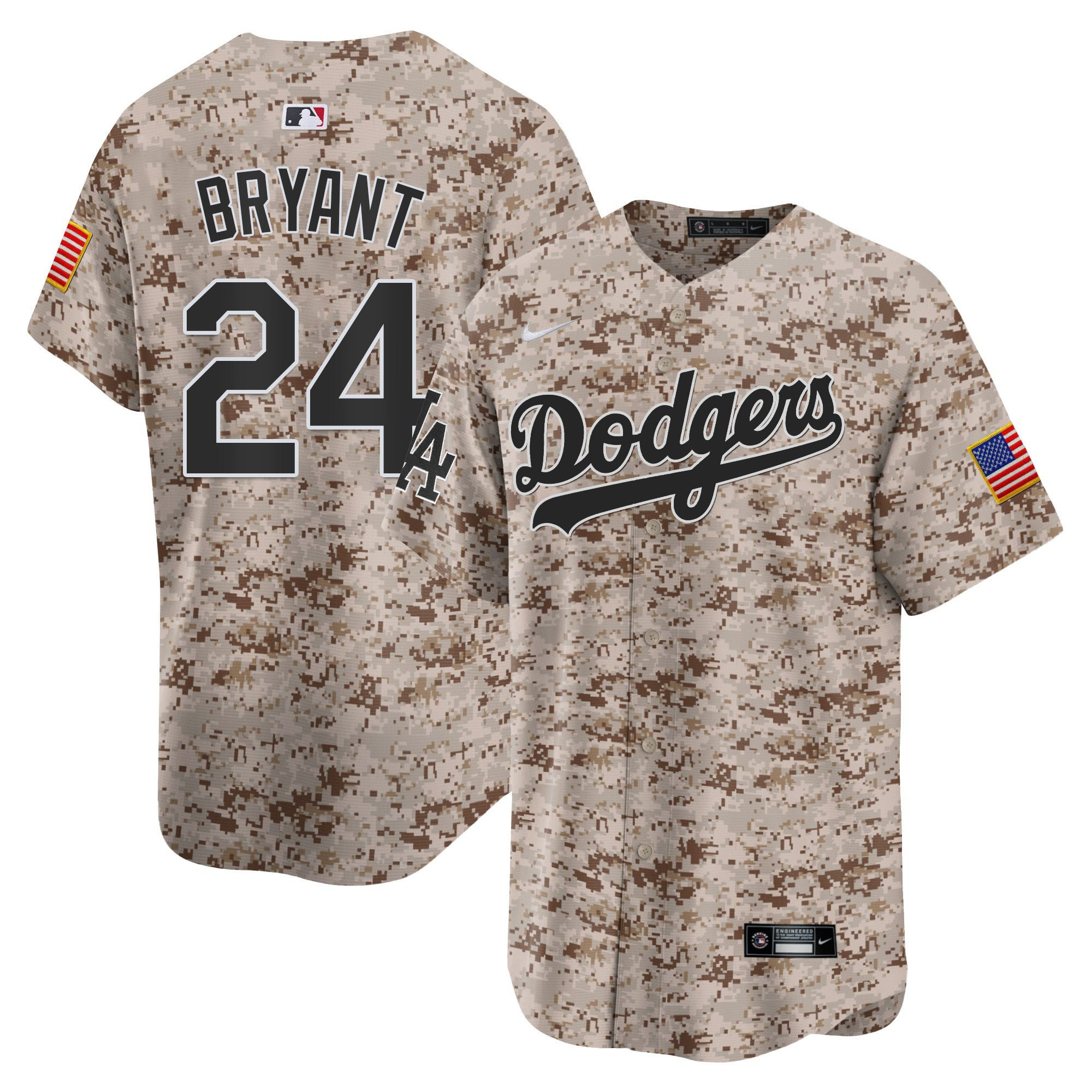 Kobe Bryant 24 Los Angeles Dodgers Usmc Alternate Limited Men Jersey - Desert
