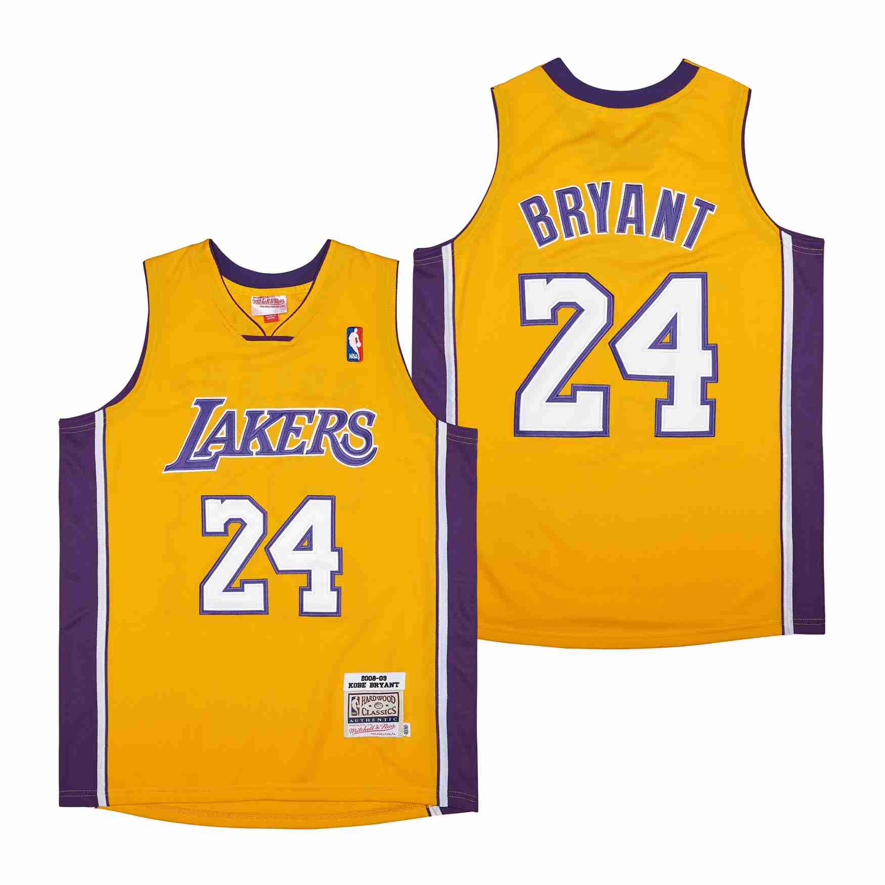 Kobe Bryant 24 Los Angeles Lakers Basketball Genius Retro Jersey - Yellow
