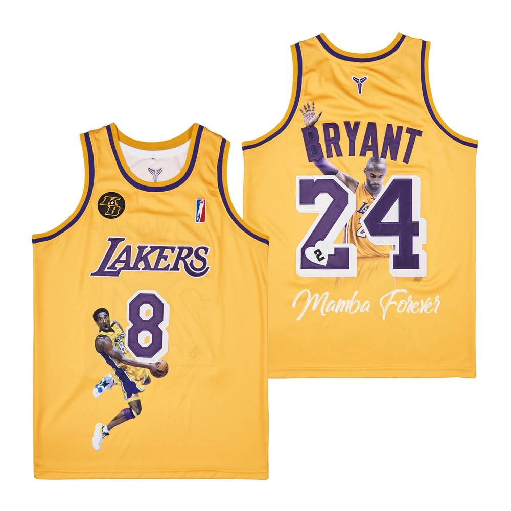 Kobe Bryant 24 Los Angeles Lakers Mamba Forever Swingman Jersey - Yellow