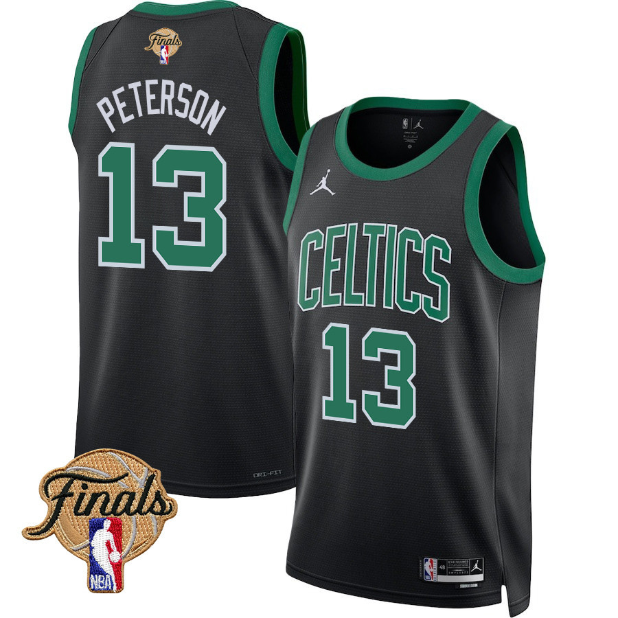 Kristaps Porzingis 8 Boston Celtics 2024 Finals Patch Swingman Jersey - Statement Edition - Black