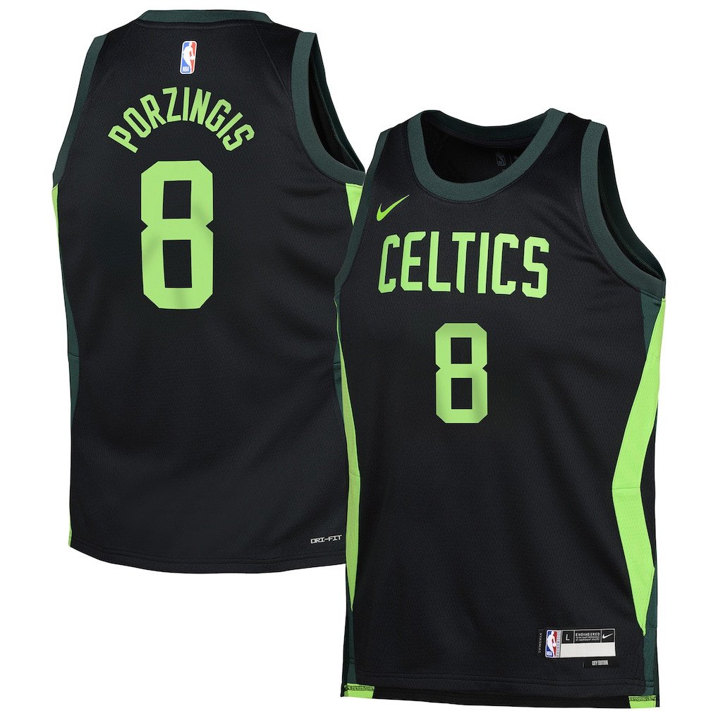 Kristaps Porzingis 8 Boston Celtics 2024/25 Swingman Player Youth Jersey - City Edition - Black