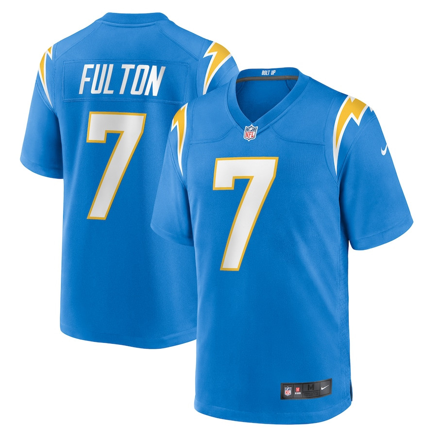 Kristian Fulton 7 Los Angeles Chargers Team Game Men Jersey - Powder Blue Js1936