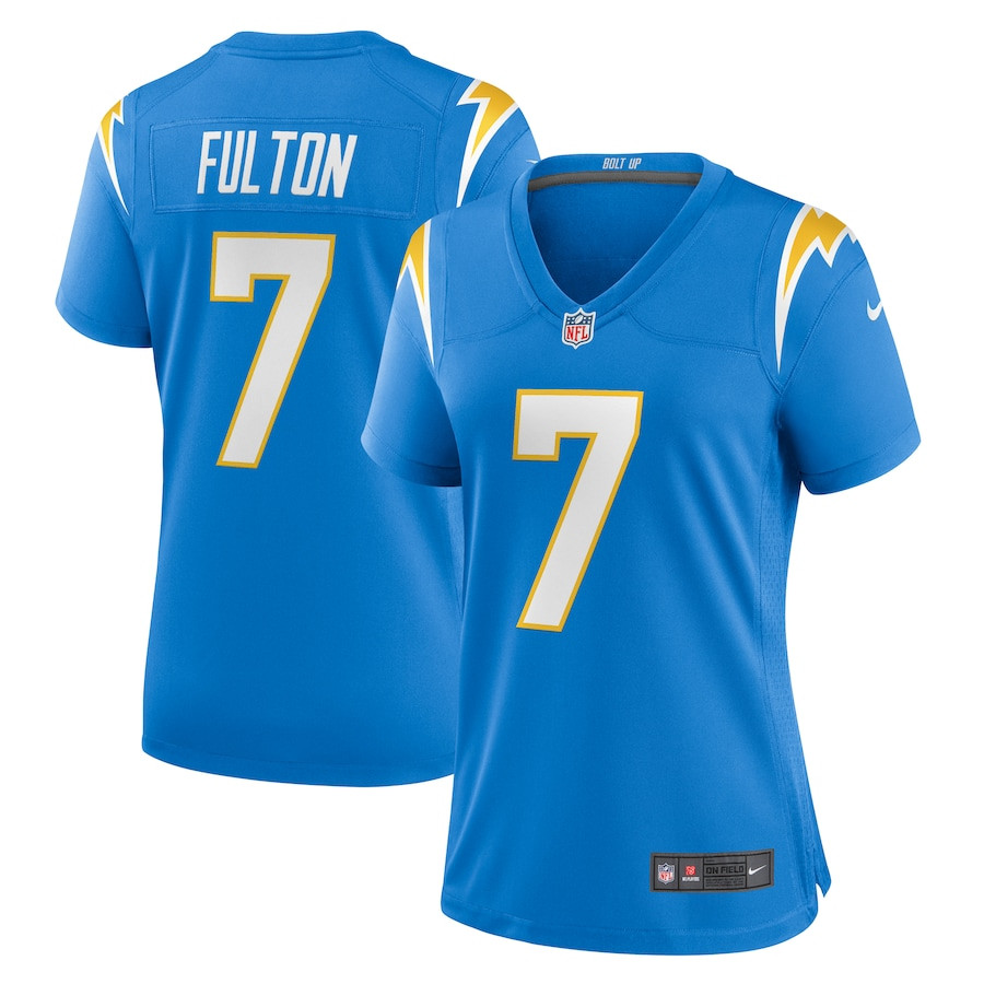 Kristian Fulton 7 Los Angeles Chargers Women's Game Jersey - Powder Blue Js9380