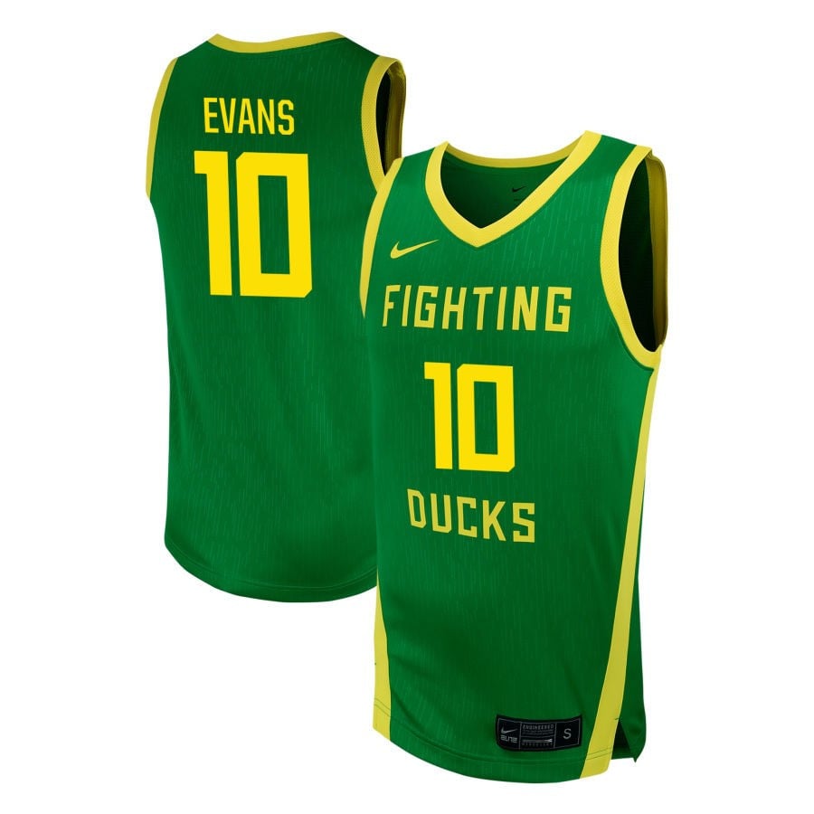 Kwame Evans 10 Oregon Ducks Nil Men's Basketball Jersey - Green