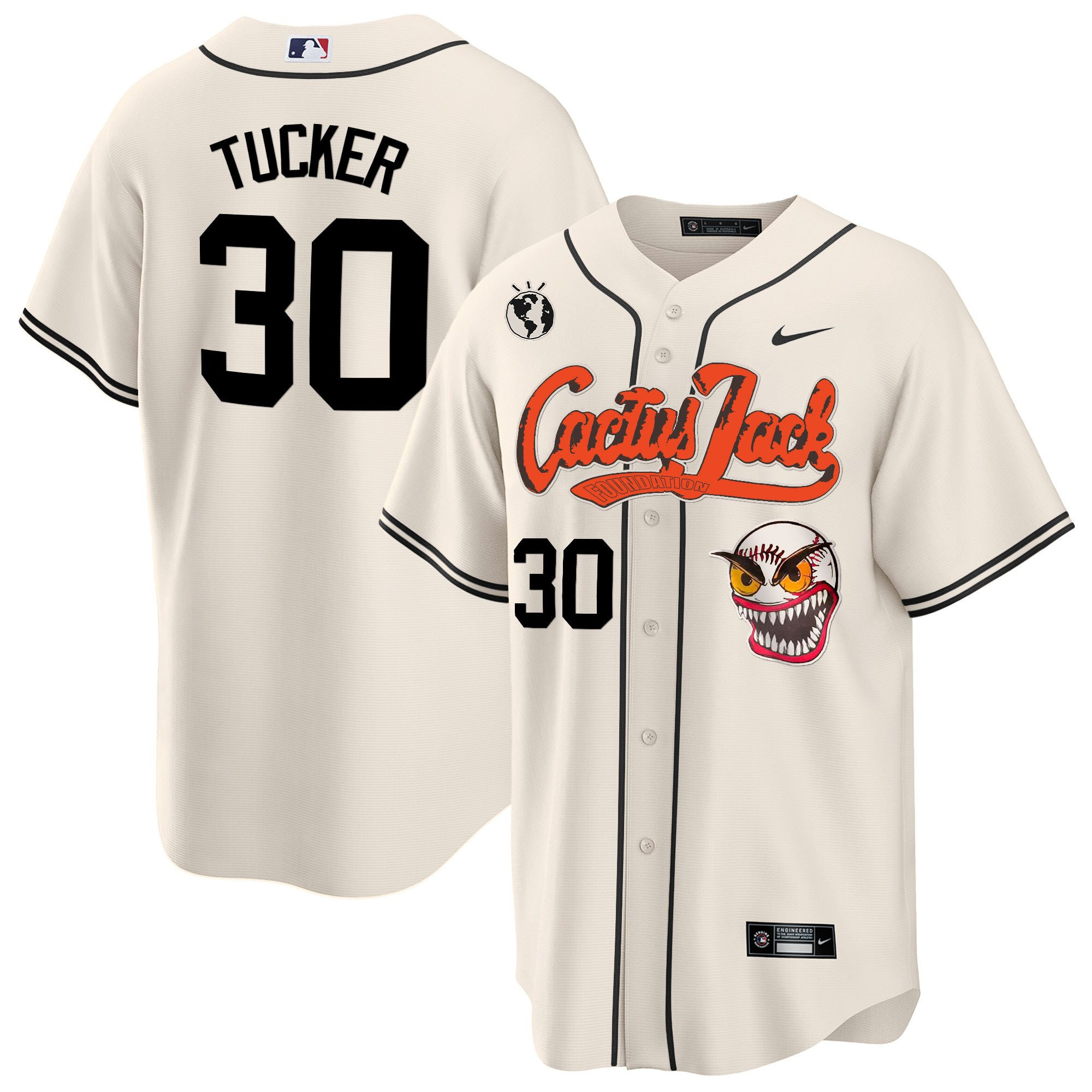 Kyle Tucker 30 Houston Astros Cactus Jack Cream Jersey - Men