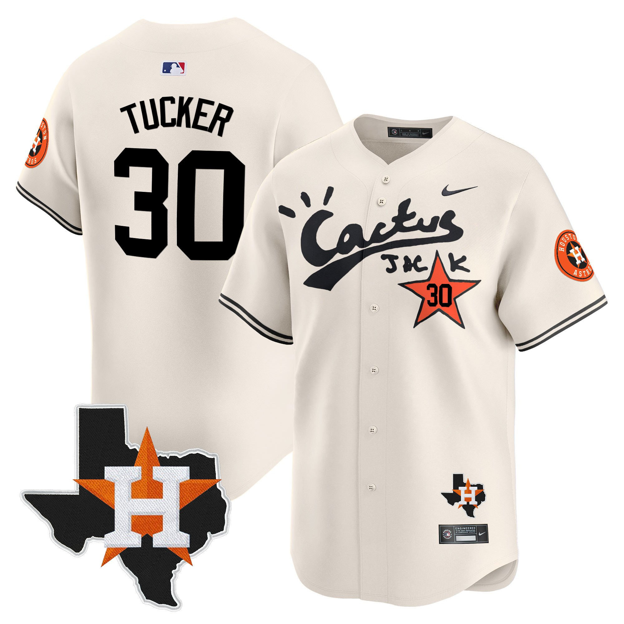 Kyle Tucker 30 Houston Astros Cactus Jack Limited Jersey Houston Patch - Men