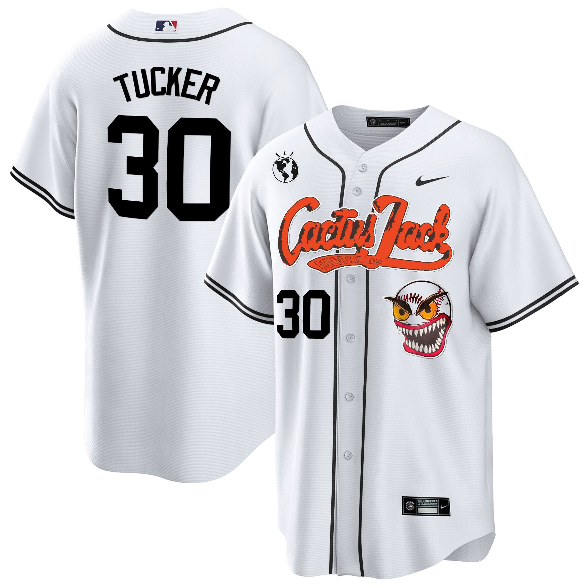 Kyle Tucker 30 Houston Astros Cactus Jack White Jersey - Men
