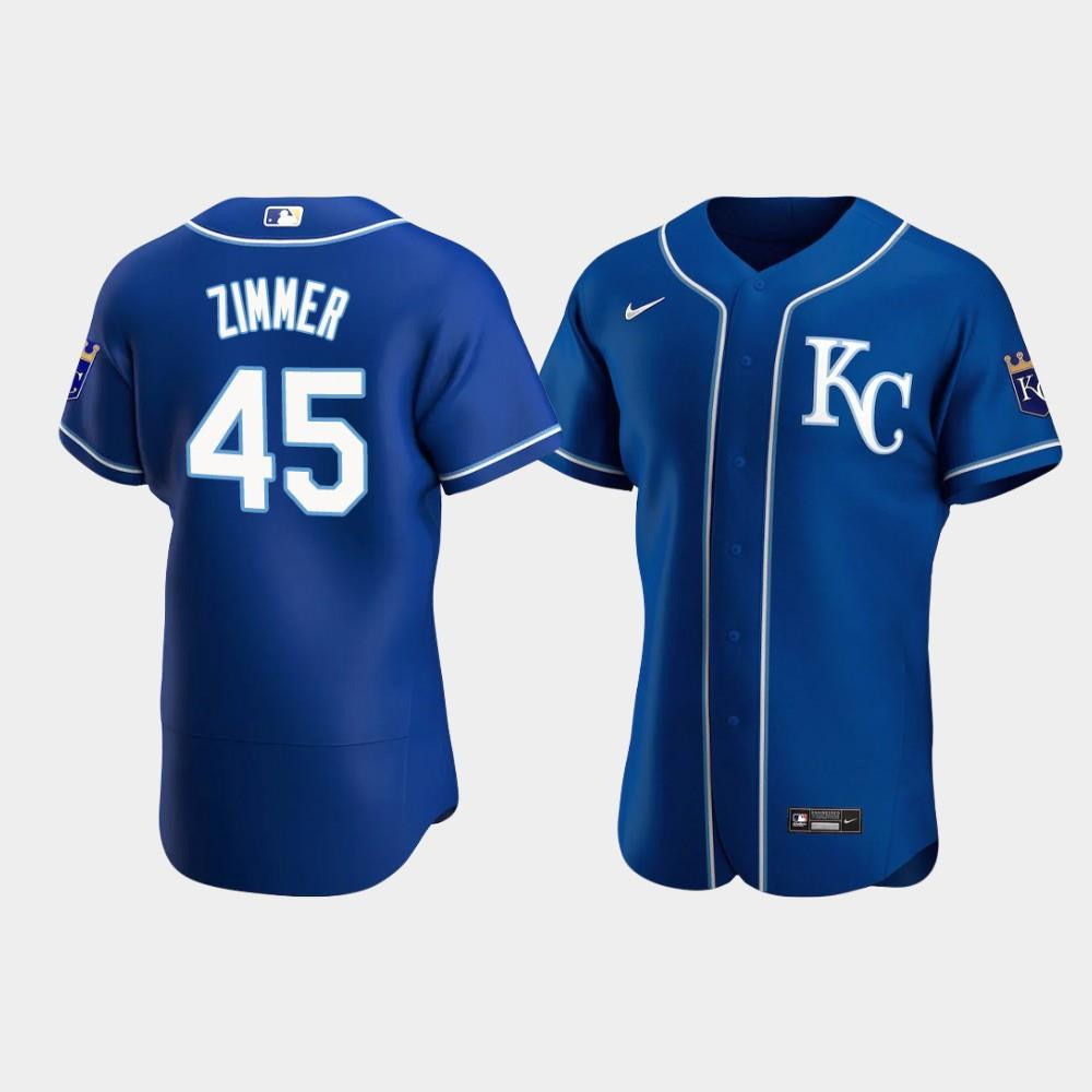 Kyle Zimmer 45 Kansas City Royals Royal Alternate Jersey