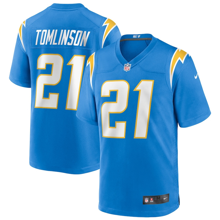 Ladainian Tomlinson 21 Los Angeles Chargers Men Game Retired Jersey - Powder Blue Js7147