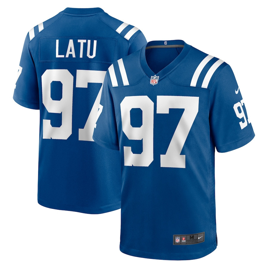 Laiatu Latu 97 Indianapolis Colts Game Men Jersey - Royal Js8114